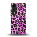 pink leopard fur back phone cover | glass case for oneplus nord ce 4