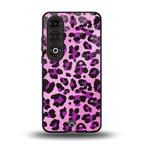 pink leopard fur back phone cover | glass case for oneplus nord ce 4