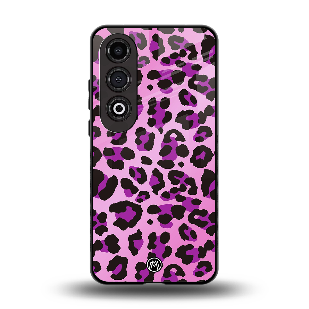 pink leopard fur back phone cover | glass case for oneplus nord ce 4