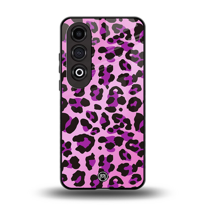 pink leopard fur back phone cover | glass case for oneplus nord ce 4