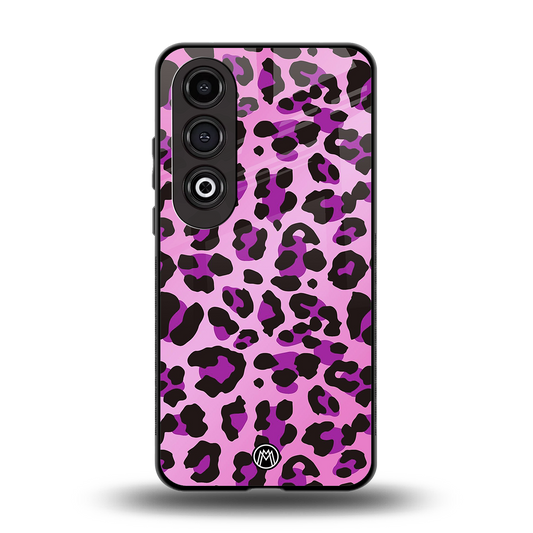 pink leopard fur back phone cover | glass case for oneplus nord ce 4