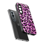 pink leopard fur back phone cover | glass case for oneplus nord ce 4