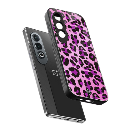 pink leopard fur back phone cover | glass case for oneplus nord ce 4