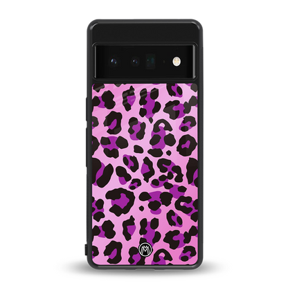 pink leopard fur back phone cover | glass case for google pixel 6 pro