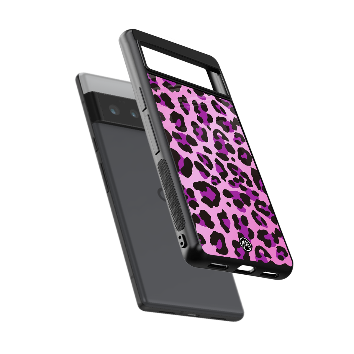 pink leopard fur back phone cover | glass case for google pixel 6 pro