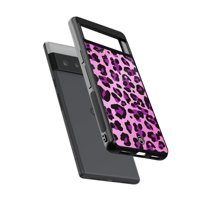 pink leopard fur back phone cover | glass case for google pixel 6 pro