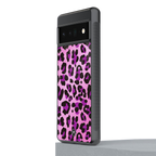 pink leopard fur back phone cover | glass case for google pixel 6 pro