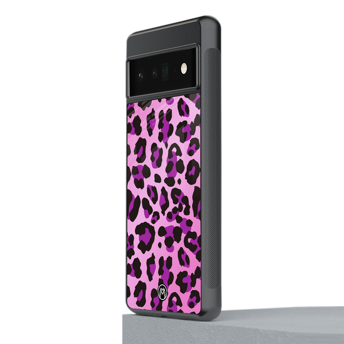 pink leopard fur back phone cover | glass case for google pixel 6 pro