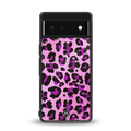 pink leopard fur back phone cover | glass case for google pixel 6