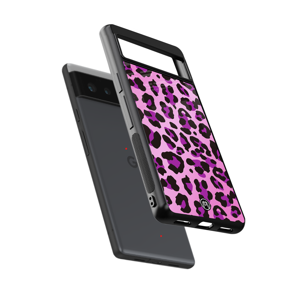 pink leopard fur back phone cover | glass case for google pixel 6