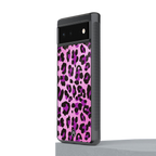 pink leopard fur back phone cover | glass case for google pixel 6