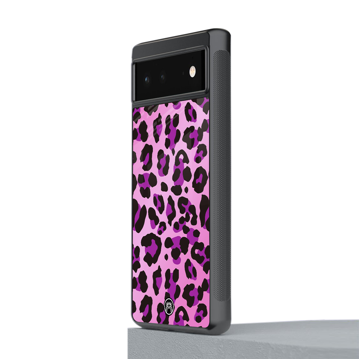 pink leopard fur back phone cover | glass case for google pixel 6