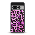 pink leopard fur back phone cover | glass case for google pixel 7 pro