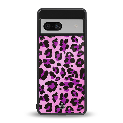 pink leopard fur back phone cover | glass case for Google Pixel 7A
