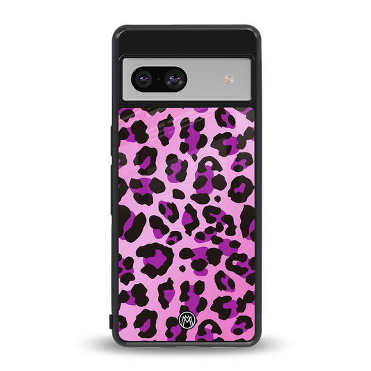 pink leopard fur back phone cover | glass case for Google Pixel 7A