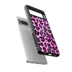 pink leopard fur back phone cover | glass case for Google Pixel 7