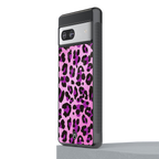 pink leopard fur back phone cover | glass case for Google Pixel 7