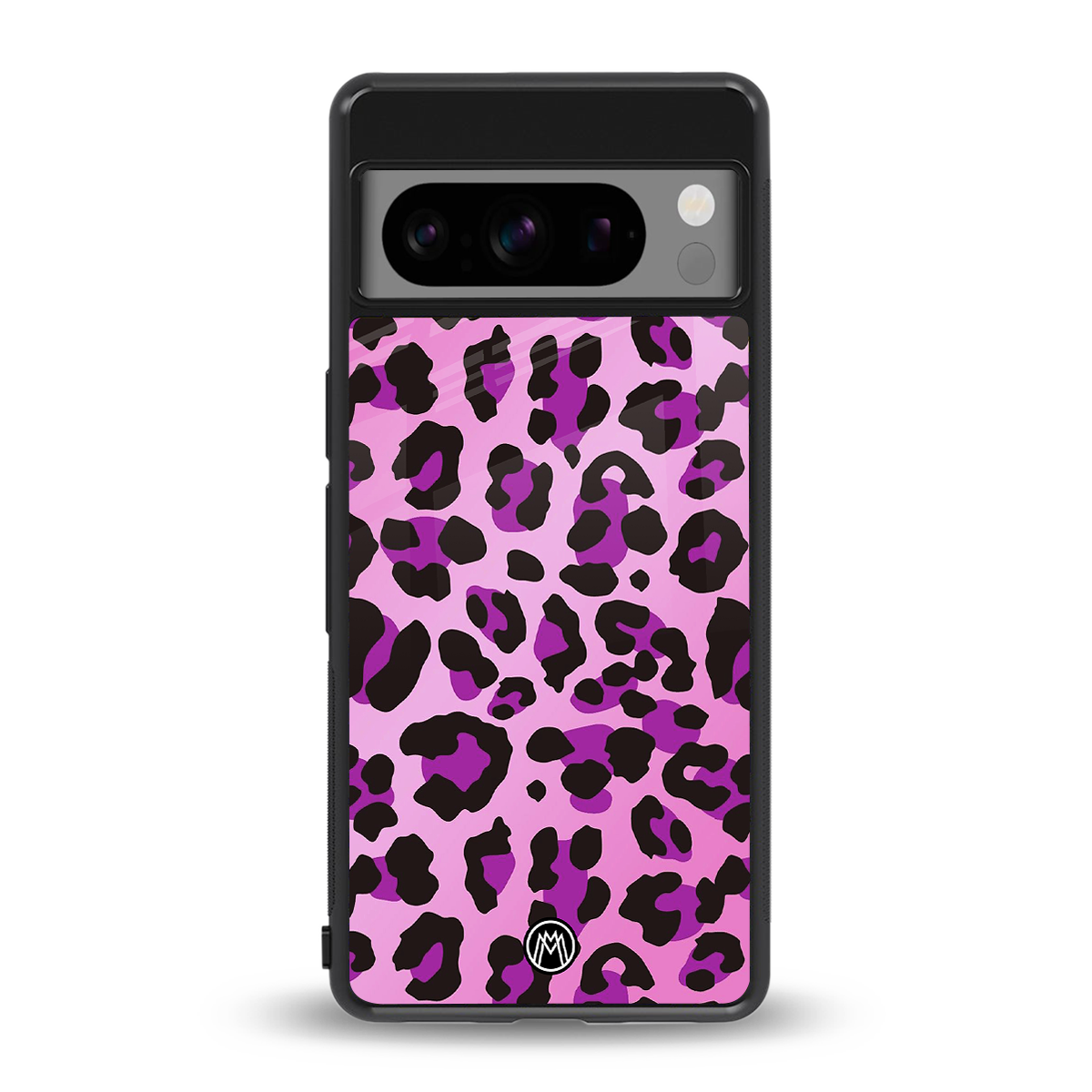 pink leopard fur back phone cover | glass case for google pixel 8 pro