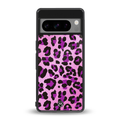 pink leopard fur back phone cover | glass case for google pixel 8 pro