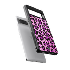 pink leopard fur back phone cover | glass case for Google Pixel 8