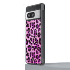 pink leopard fur back phone cover | glass case for Google Pixel 8