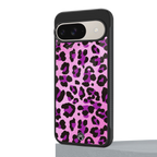 pink leopard fur back phone cover | glass case for google pixel 9