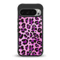 pink leopard fur back phone cover | glass case for google pixel 9 pro