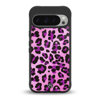 pink leopard fur back phone cover | glass case for google pixel 9 pro