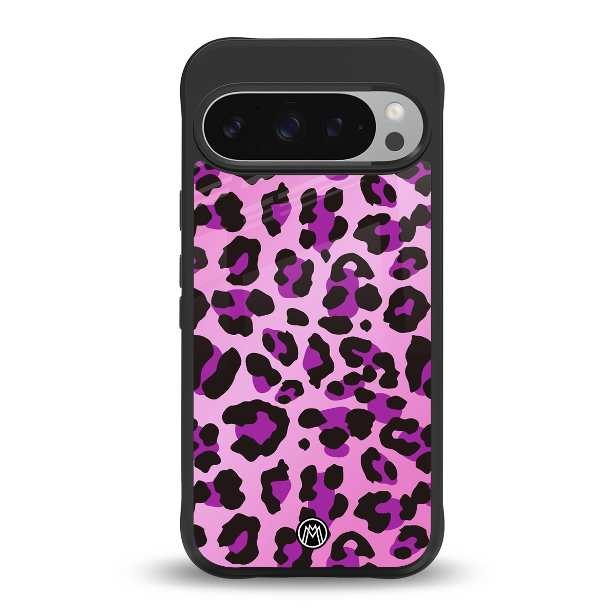 pink leopard fur back phone cover | glass case for google pixel 9 pro xl