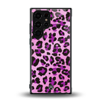 pink leopard fur back phone cover | glass case for samsung galaxy s23 ultra