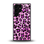 pink leopard fur back phone cover | glass case for samsung galaxy s25 ultra