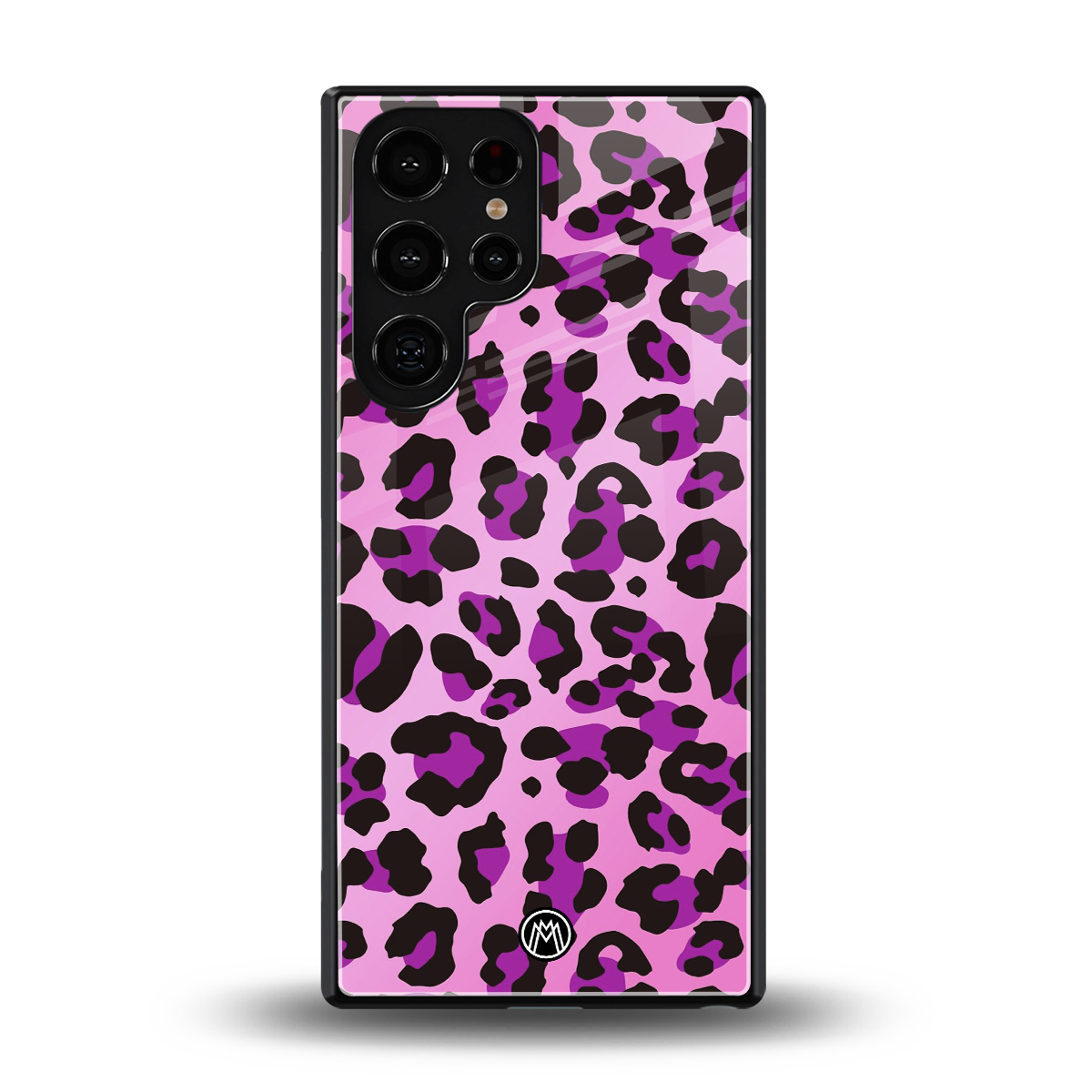 pink leopard fur back phone cover | glass case for samsung galaxy s25 ultra