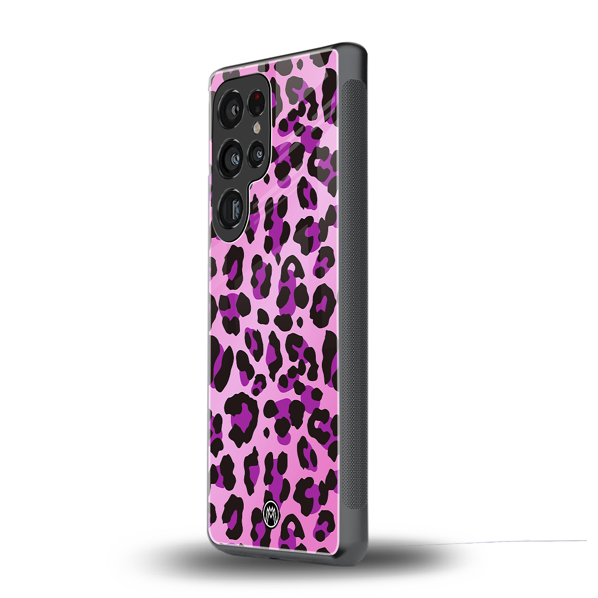 pink leopard fur back phone cover | glass case for samsung galaxy s25 ultra