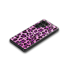 pink leopard fur back phone cover | glass case for samsung galaxy s25 ultra