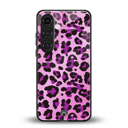 pink leopard fur back phone cover | glass case for samsung galaxy s24 fe