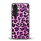 pink leopard fur back phone cover | glass case for samsung galaxy s24 plus