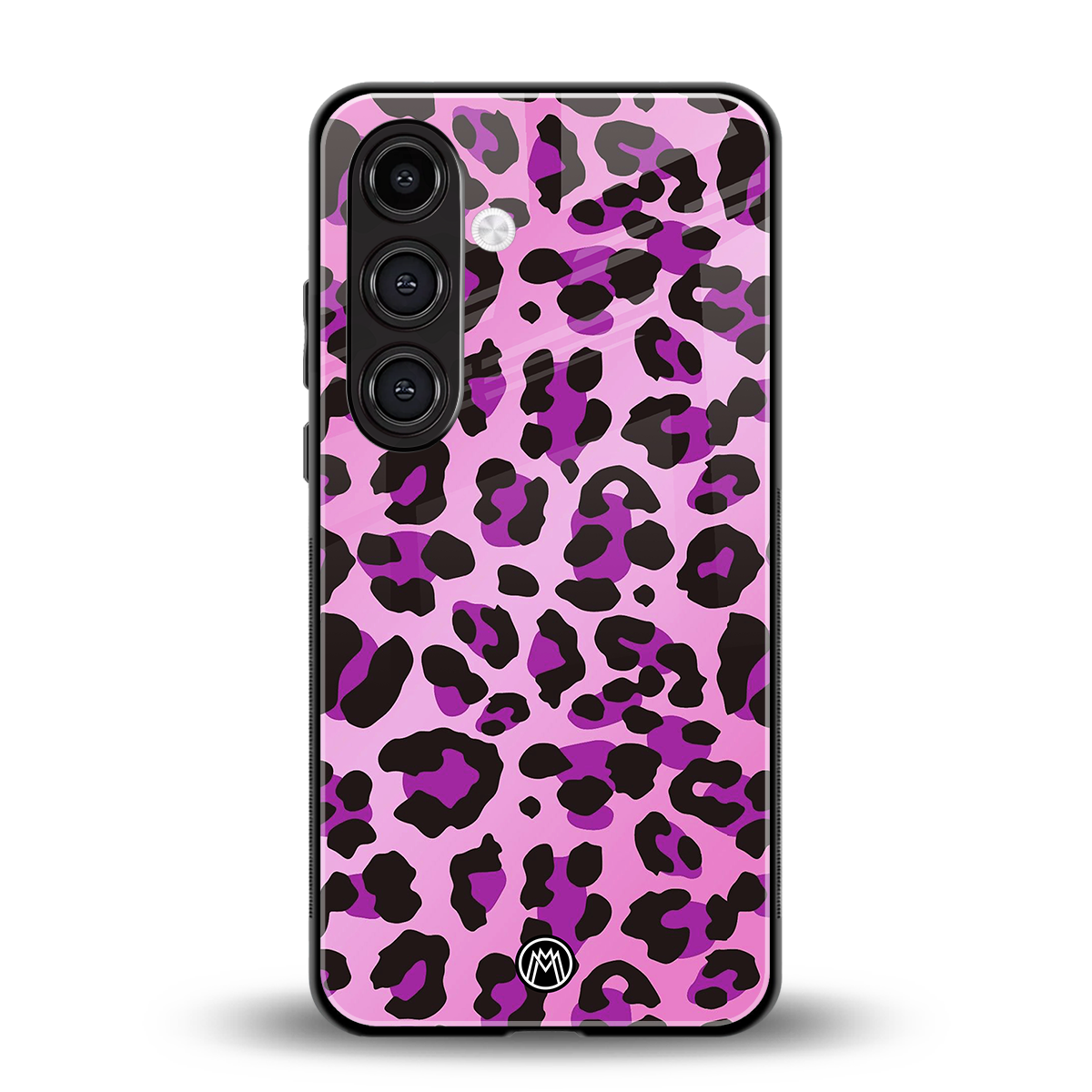 pink leopard fur back phone cover | glass case for samsung galaxy s24 plus