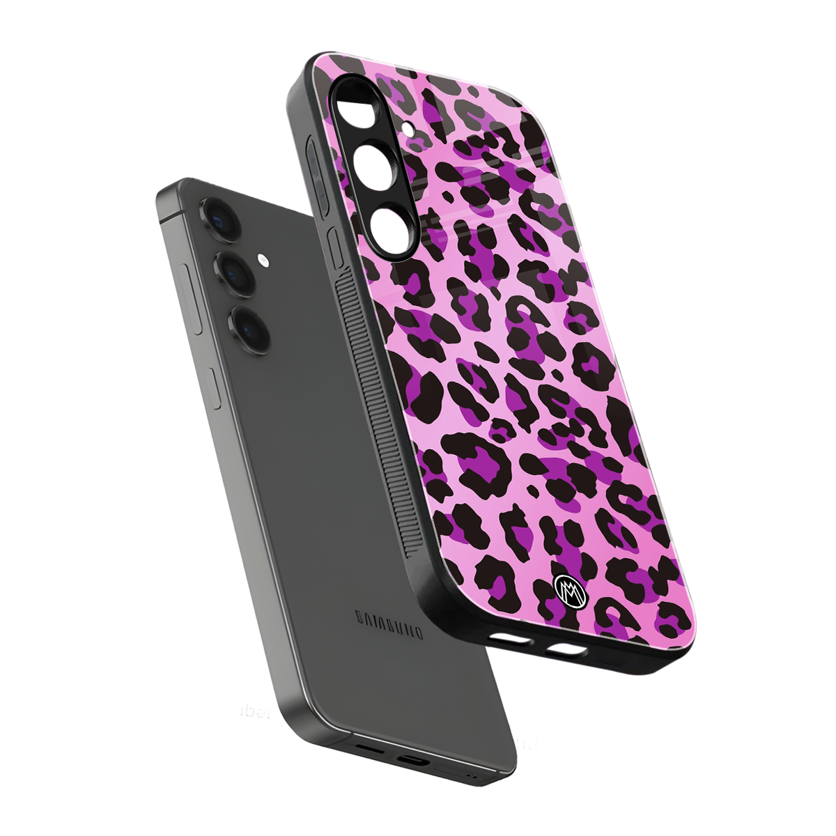 pink leopard fur back phone cover | glass case for samsung galaxy s24