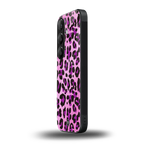 pink leopard fur back phone cover | glass case for samsung galaxy s24