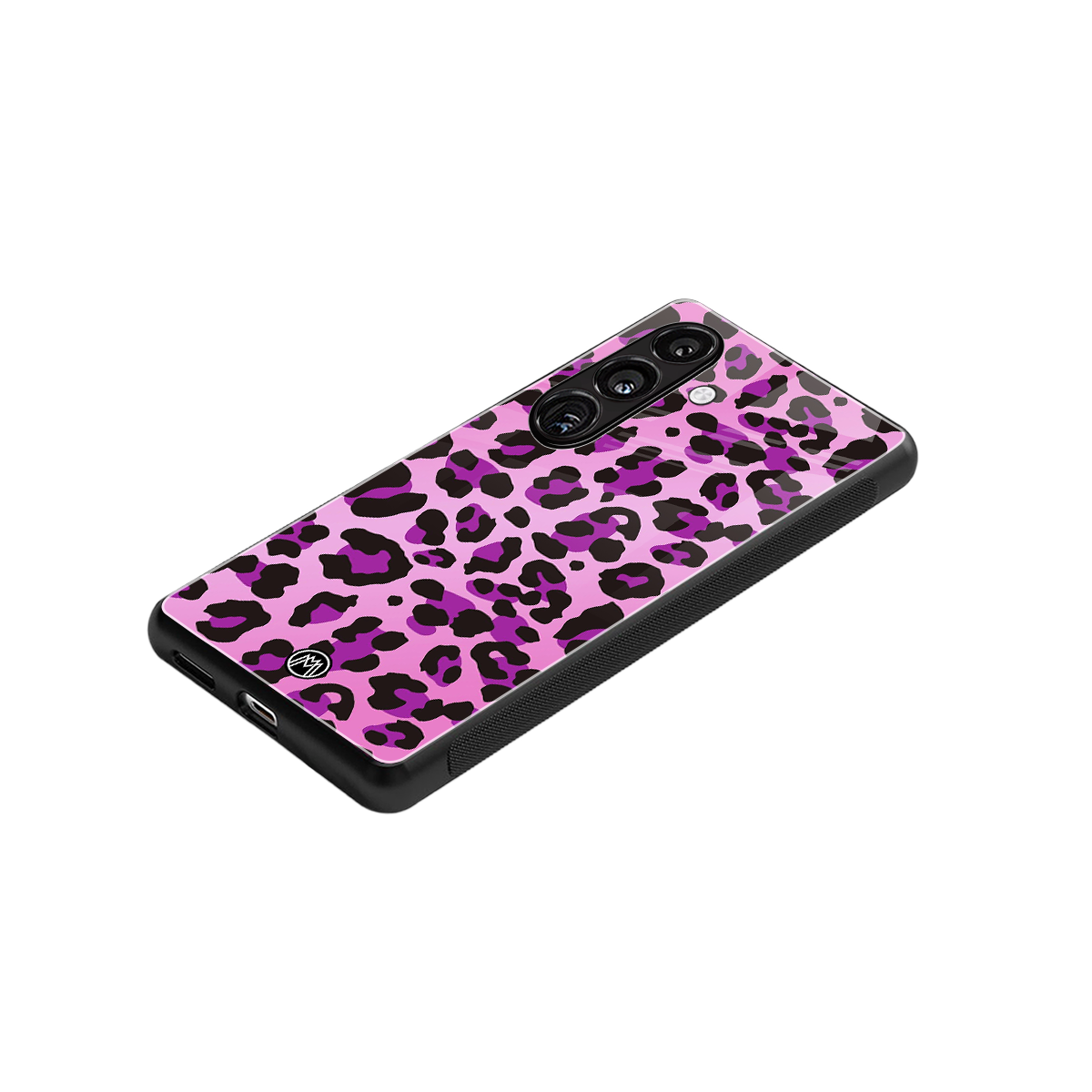 pink leopard fur back phone cover | glass case for samsung galaxy s25