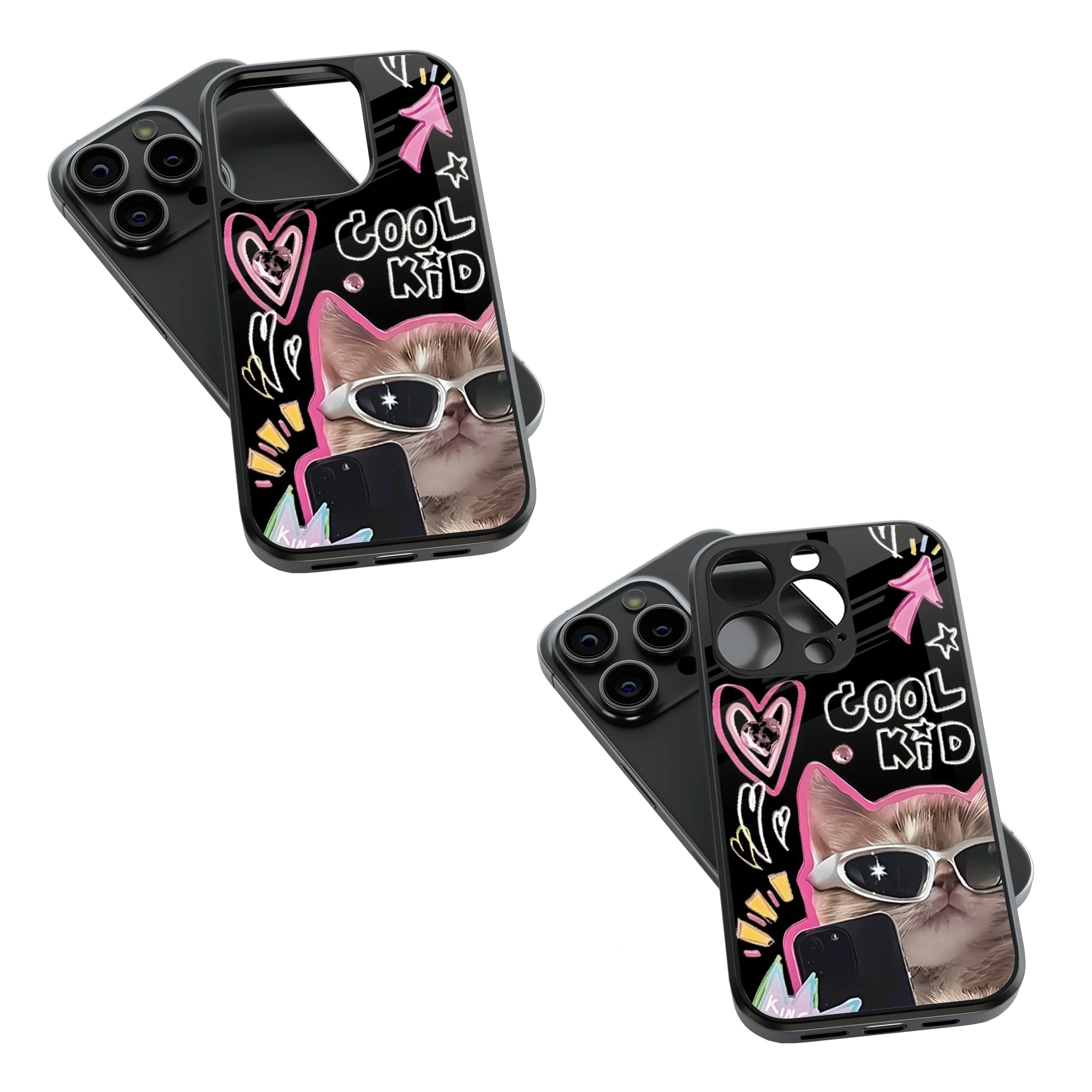 Trendy Glass Back Mobile Case for iPhone, Samsung, Redmi, OnePlus, Google Pixel, Motorola
