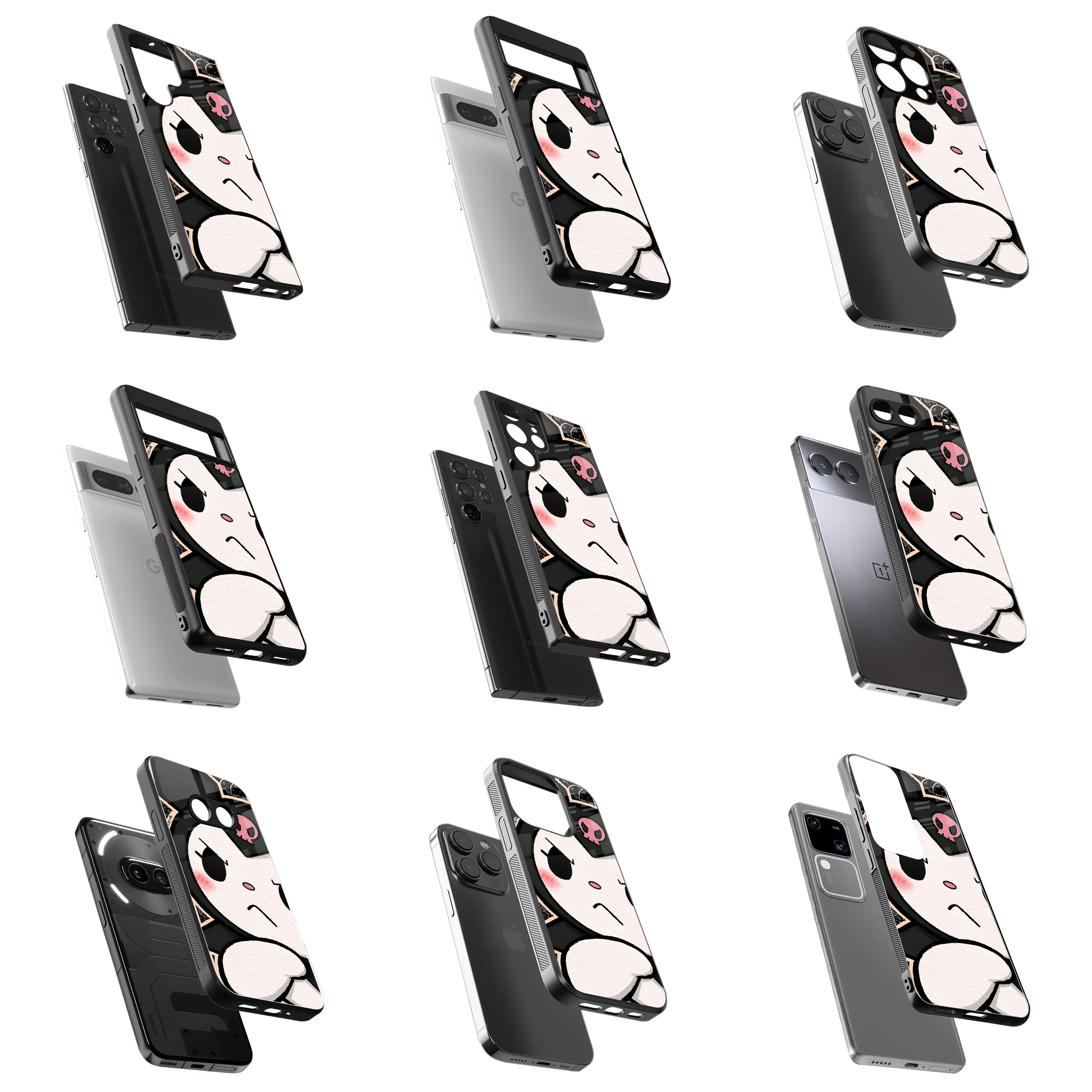 Durable Glass Back Mobile Case for iPhone, Samsung, OnePlus, Google Pixel, Redmi, Vivo, Oppo