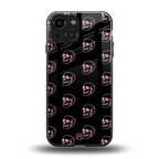 pink skull pattern back phone cover | glass case for iphone 13 mini