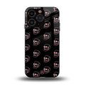 pink skull pattern back phone cover | glass case for iphone 13 pro