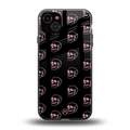 pink skull pattern back phone cover | glass case for iphone 15 plus