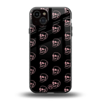 pink skull pattern back phone cover | glass case for iphone 14 plus