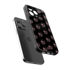 pink skull pattern back phone cover | glass case for iphone 15 pro max
