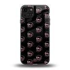 pink skull pattern back phone cover | glass case for iphone 15