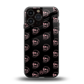 pink skull pattern back phone cover | glass case for iphone 16 pro max