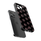 pink skull pattern back phone cover | glass case for iphone 16 pro max